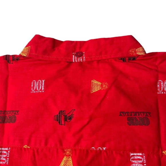 Parish Nation Red Casual All Over Print Button Down Shirt NWT Men’s Size 3XL - Picture 6 of 7